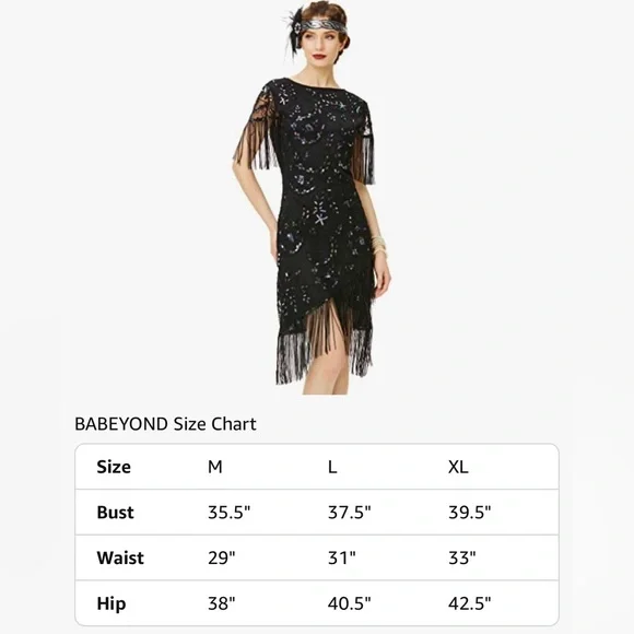 Flapper Fringed Dress with Holographic Sequins - Picture 5 of 9